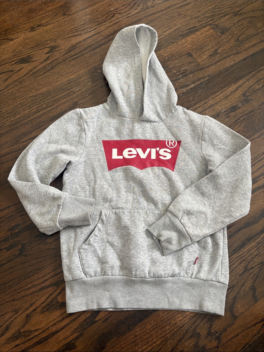 Levi's Grey Pullover Hoodie with Red Logo
